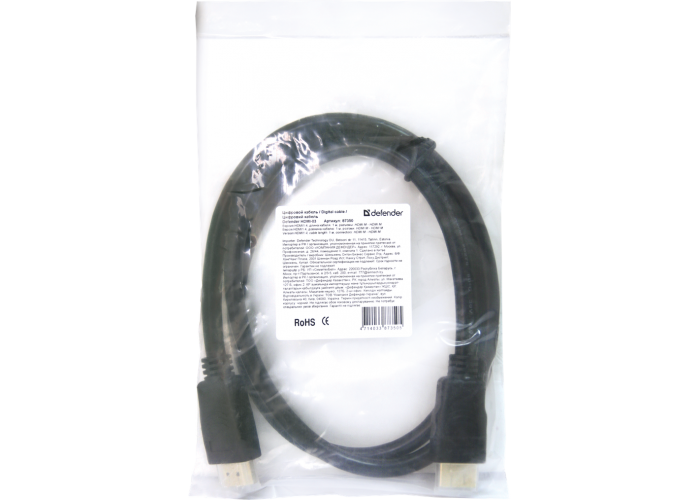Цифровой кабель Defender HDMI-03 HDMI M-M, ver 1.4, 1.0 м