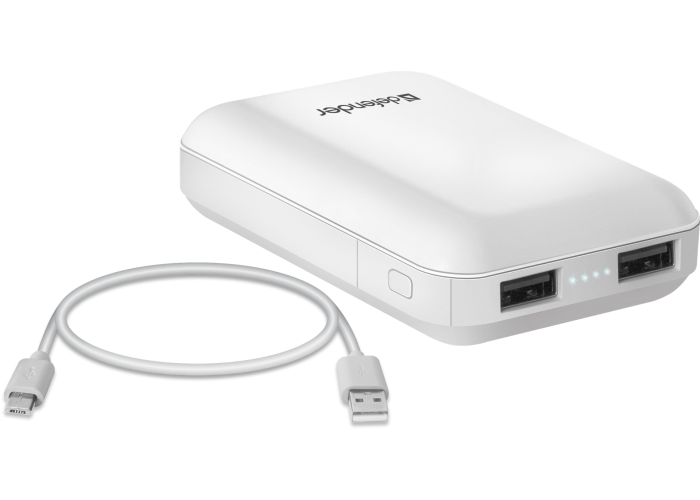 Внешний аккумулятор Defender ExtraLife 10000S Li-pol, 2USB, 10000mAh, 2.1A