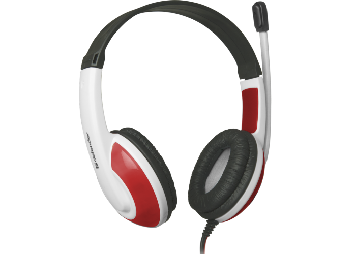 Игровая гарнитура Defender Warhead G-120 красный + белый, кабель 2 м