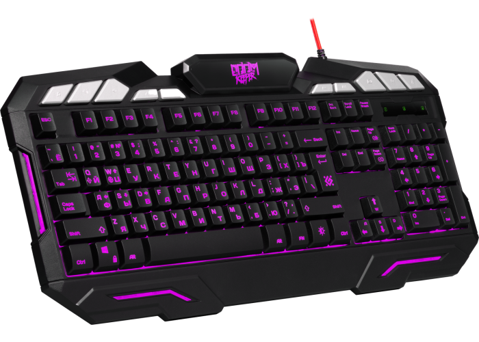 Проводная игровая клавиатура Defender Doom Keeper GK-100DL RU,3-х цветная,19 Anti-Ghost