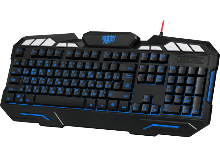 Проводная игровая клавиатура Defender Doom Keeper GK-100DL RU,3-х цветная,19 Anti-Ghost