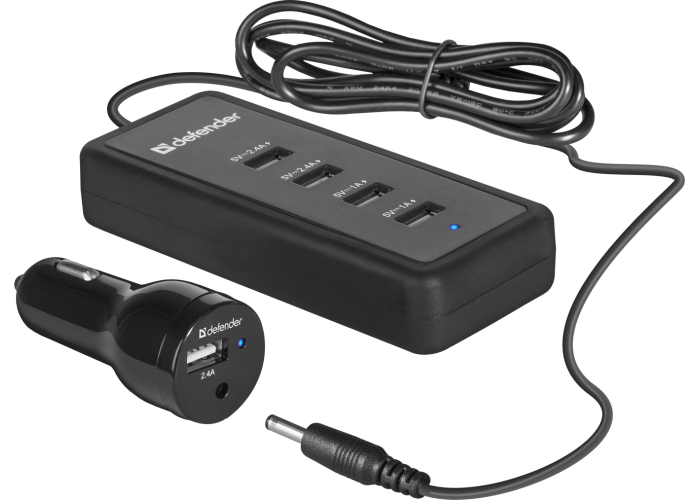 Автомобильный адаптер Defender ACA-02 5 портов USB, 5V / 9.2A