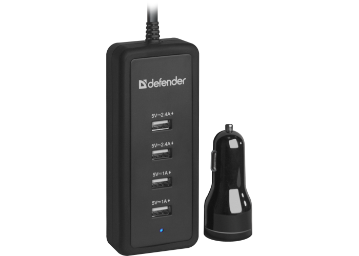 Автомобильный адаптер Defender ACA-02 5 портов USB, 5V / 9.2A