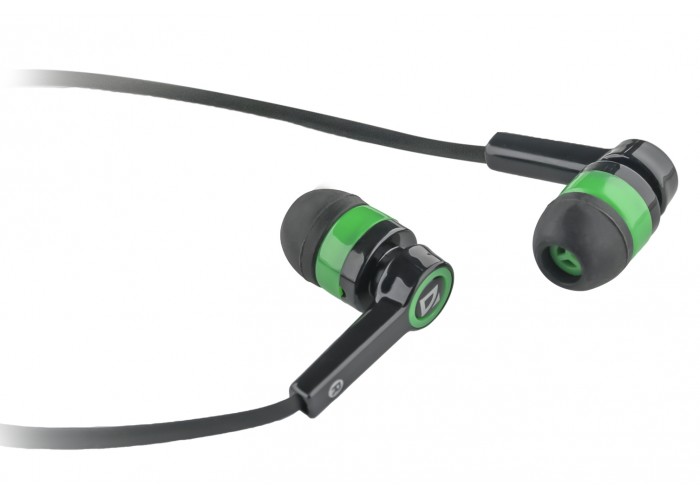 Гарнитура для смартфонов Defender Pulse 420 черный + зеленый, вставки