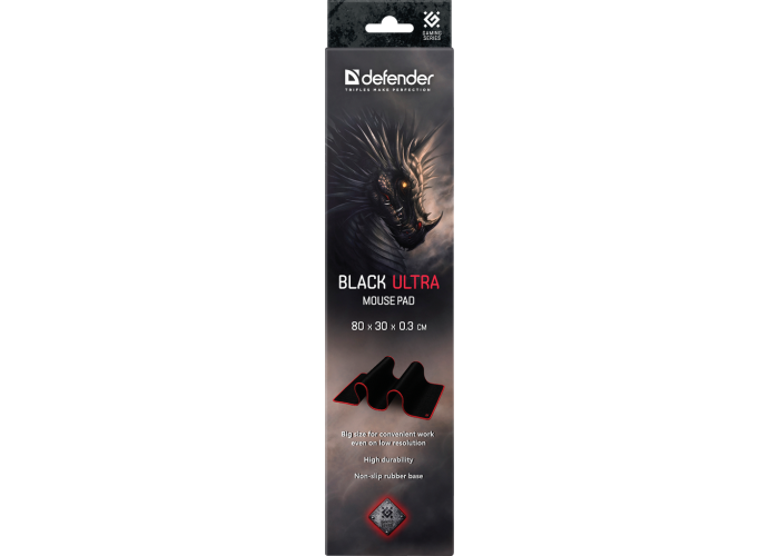 Коврик для компьютерной мыши Defender Black Ultra 800х300х3мм