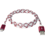 USB кабель Defender USB08-03LT USB2.0 красный, LED, AM-MicroBM, 1м