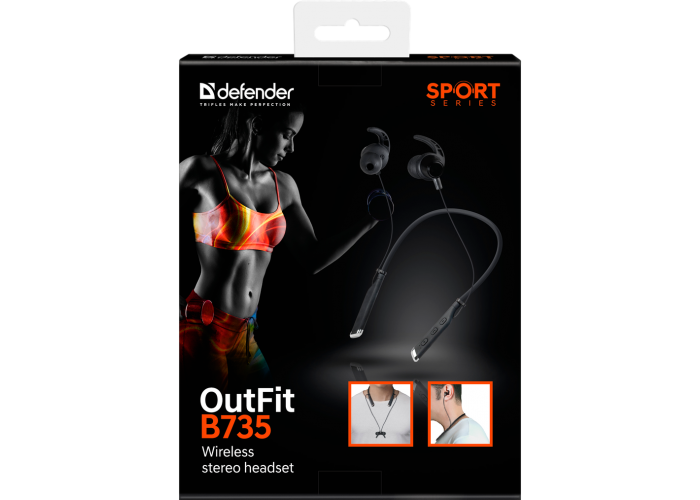 Беспроводная гарнитура Defender OutFit B735 шейный обод, SD, Bluetooth