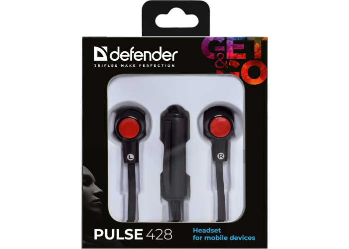 Гарнитура для смартфонов Defender Pulse 428 черный, вставки