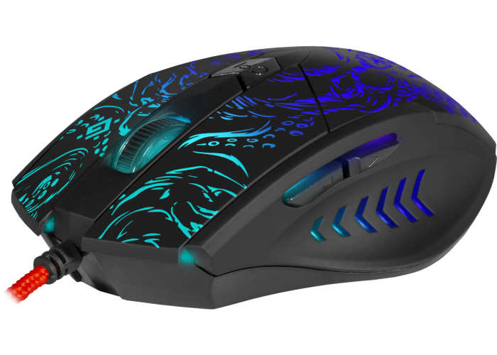 Проводная игровая мышь Defender Titan GM-650L RGB,Macro,6кнопок,6400dpi