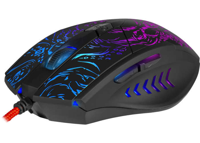 Проводная игровая мышь Defender Titan GM-650L RGB,Macro,6кнопок,6400dpi