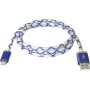 USB кабель Defender USB08-03LT USB2.0 голубой, LED, AM-MicroBM, 1м