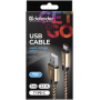 USB кабель Defender USB09-03T PRO USB2.0 Золотой, AM-Type-C, 1m, 2.1A