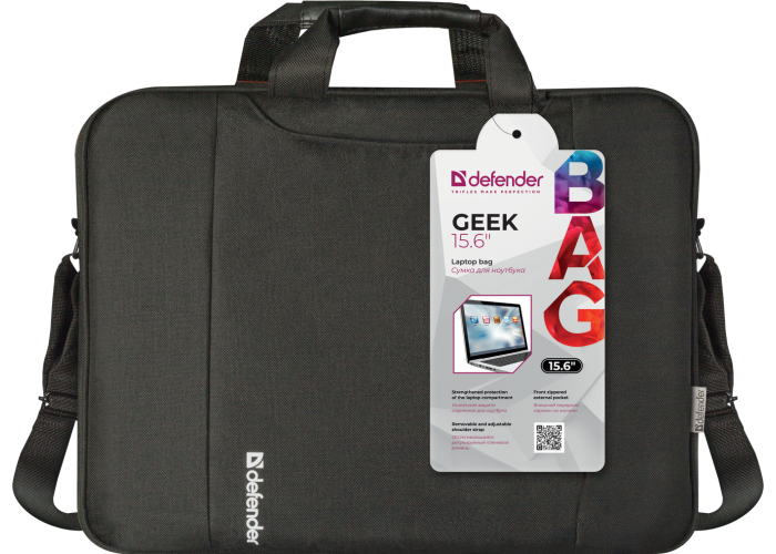 Сумка для ноутбука Defender Geek 15.6" черный, карман