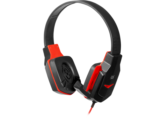 Игровая гарнитура Defender Warhead G-320 черный+красный, кабель 1.8 м