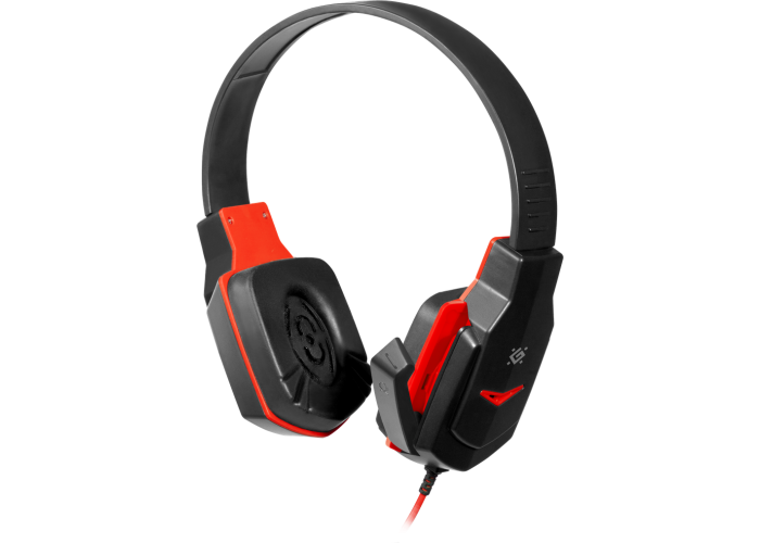 Игровая гарнитура Defender Warhead G-320 черный+красный, кабель 1.8 м