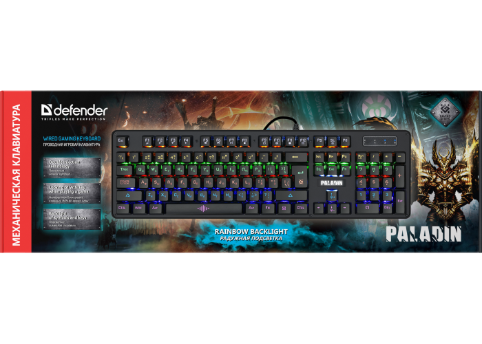 Механическая клавиатура Defender Paladin GK-370L RU,Rainbow