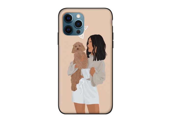Силиконовый чехол Softmag Case Girl width dog для iPhone 12 Pro Max