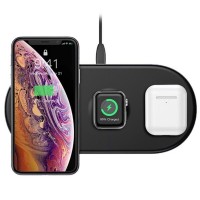 Беспроводное зарядное устройство Baseus Smart 3in1 iPhone+iWatch+AirPods (18W) черный