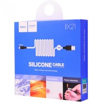 Кабель USB Hoco X21 Silicone microUSB 1m белый