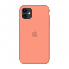 Силиконовый чехол c закрытым низом Apple Silicone Case Peach для iPhone 11