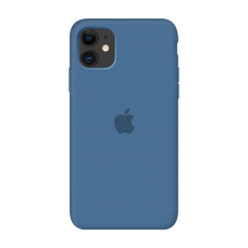 Силиконовый чехол c закрытым низом Apple Silicone Case Denim Blue для iPhone 11