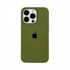 Силиконовый чехол c закрытым низом Apple Silicone Case Army Green для iPhone 14