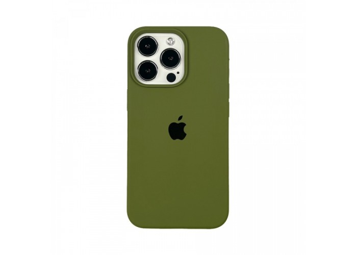 Силиконовый чехол c закрытым низом Apple Silicone Case Army Green для iPhone 14
