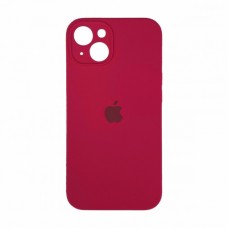 Силиконовый чехол c закрытой камерой Apple Silicone Case Rose Red для iPhone 14