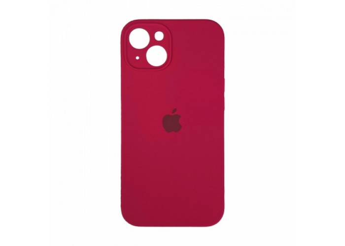 Силиконовый чехол c закрытой камерой Apple Silicone Case Rose Red для iPhone 14