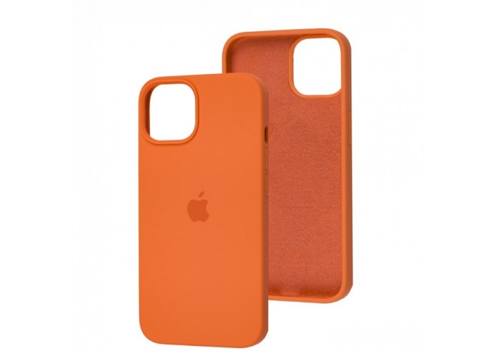 Силиконовый чехол c закрытым низом Apple Silicone Case Kumquat для iPhone 15