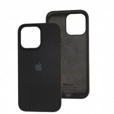 Силиконовый чехол c закрытым низом Apple Silicone Case Black для iPhone 15