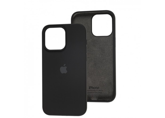 Силиконовый чехол c закрытым низом Apple Silicone Case Black для iPhone 15