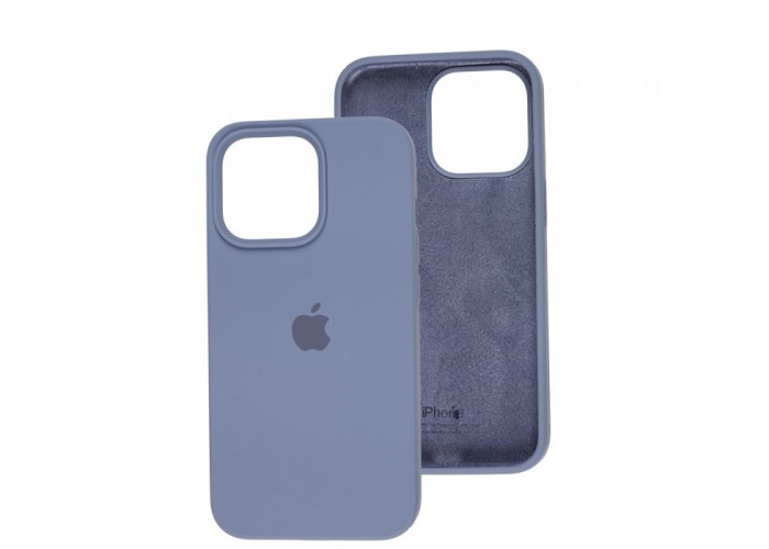 Силиконовый чехол c закрытым низом Apple Silicone Case Lavender Grey для iPhone 15