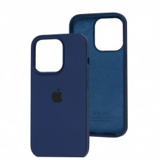 Силиконовый чехол c закрытым низом Apple Silicone Case Cobalt Blue для iPhone 15
