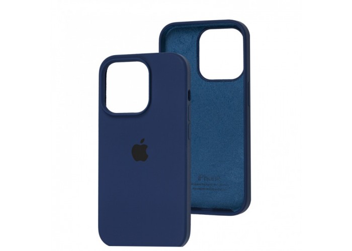 Силиконовый чехол c закрытым низом Apple Silicone Case Cobalt Blue для iPhone 15
