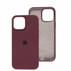 Силиконовый чехол c закрытым низом Apple Silicone Case Plum для iPhone 15