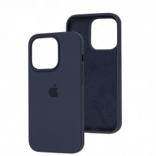 Силиконовый чехол c закрытым низом Apple Silicone Case Midnight Blue для iPhone 15
