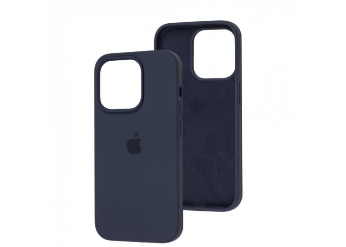 Силиконовый чехол c закрытым низом Apple Silicone Case Midnight Blue для iPhone 15