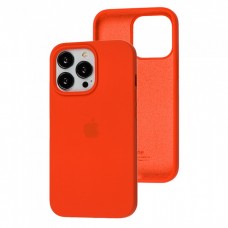Силиконовый чехол c закрытым низом Apple Silicone Case Electric Orange для iPhone 15