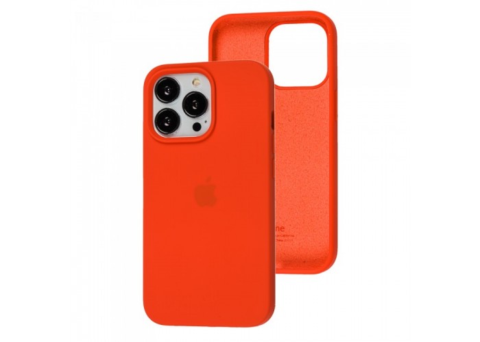 Силиконовый чехол c закрытым низом Apple Silicone Case Electric Orange для iPhone 15