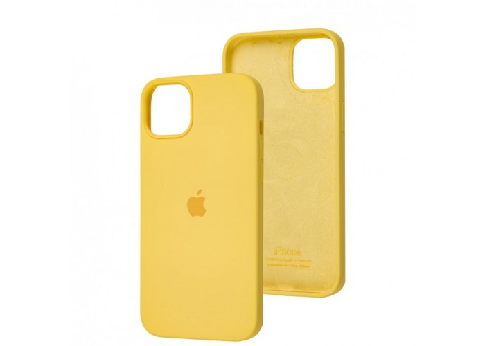 Силиконовый чехол c закрытым низом Apple Silicone Case Yellow для iPhone 15