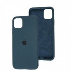 Силиконовый чехол c закрытым низом Apple Silicone Case Cosmos Blue для iPhone 15