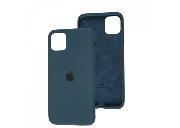 Силиконовый чехол c закрытым низом Apple Silicone Case Cosmos Blue для iPhone 15