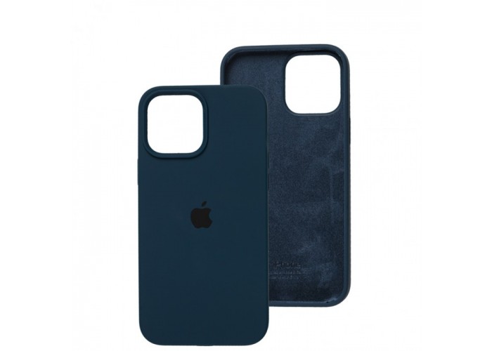 Силиконовый чехол c закрытым низом Apple Silicone Case Abyss Blue для iPhone 15