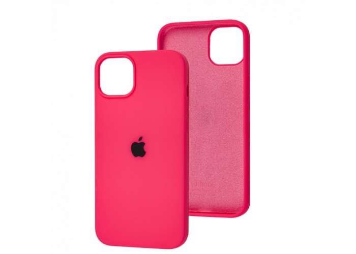 Силиконовый чехол c закрытым низом Apple Silicone Case Hot Pink для iPhone 15