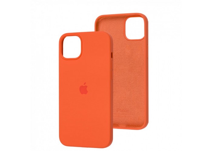 Силиконовый чехол c закрытым низом Apple Silicone Case Nectarine для iPhone 15