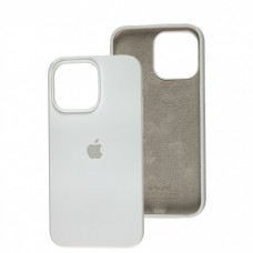 Силиконовый чехол c закрытым низом Apple Silicone Case White для iPhone 15