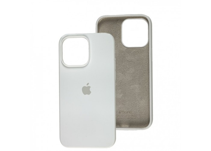 Силиконовый чехол c закрытым низом Apple Silicone Case White для iPhone 15