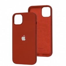 Силиконовый чехол c закрытым низом Apple Silicone Case Dark Red для iPhone 15