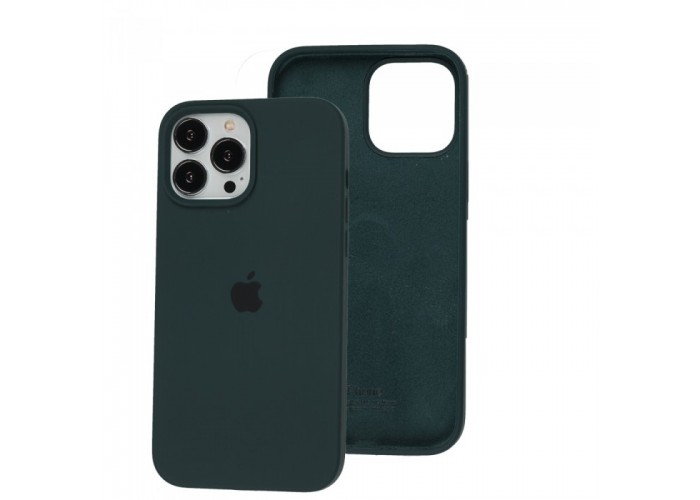 Силиконовый чехол c закрытым низом Apple Silicone Case Dark Green для iPhone 15